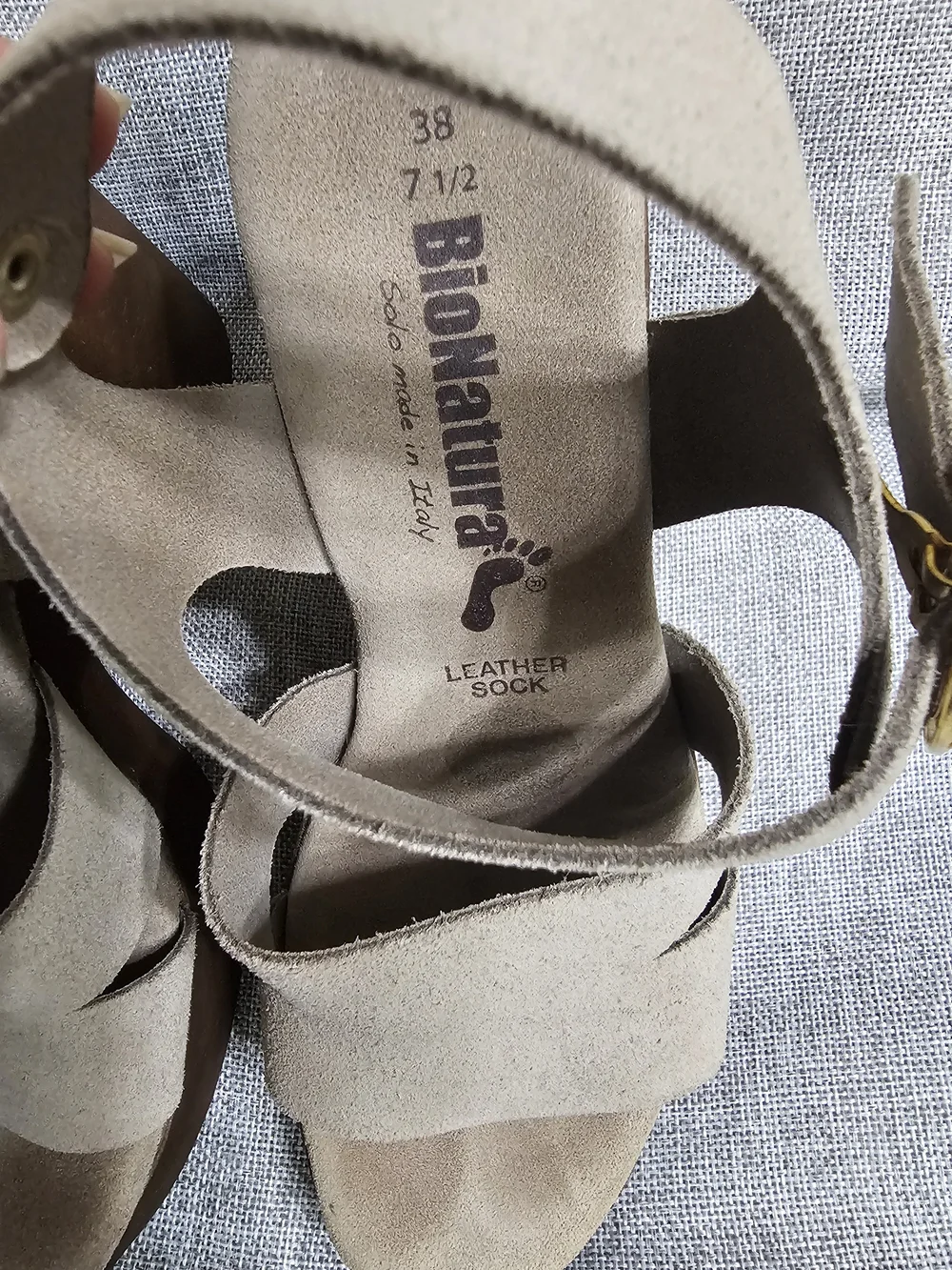 Neutral Beige Suede Platform Sandals with Chunky Brown Heel